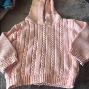Adorable Pink Cable Knit Kids Sweater